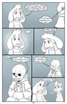 absolutedream absurd_res asriel_dreemurr bone border comic dialogue digital_media_(artwork) english_text group hi_res humanoid monochrome monster_kid sans_(undertale) skeleton text trio undertale undertale_(series) white_border