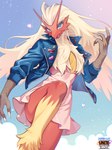 Rating: s
ID: 5376365
Date: 2025-02-16 00:49:08 -0500
Status: active
Score: 87
2025 3:4 3_fingers anthro blaziken blue_eyes breasts claws clothed clothing dress eyelashes female finger_claws fingers fur generation_3_pokemon hi_res jacket leg_tuft looking_at_viewer nintendo one_leg_up pinup pokemon pokemon_(species) pose raised_leg signature solo suahh topwear tuft post #5376365