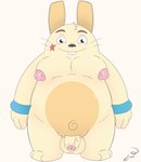 anthro disney fur genitals hi_res jon_noj lagomorph leporid long_ears male mammal penis rabbit rekkit_rabbit rekkit_rabbit_(character) smile solo white_body white_fur