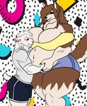 albino anthro baron_walker big_breasts big_butt blep blush blush_lines bovid breasts bulge butt canid canine canis caprine digestion domestic_dog duo female finnish_lapphund huge_breasts hybrid lapphund larger_female mabel_dobson male male/female mammal memphis_design neck_tuft red_eyes retro rg9812 sheep size_difference smaller_male spitz thick_thighs tongue tongue_out tuft wolf wolfdog