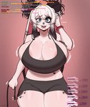 anthro big_breasts big_ears blue_eyes bluubun bottomwear bra breasts clothing ear_piercing ear_ring facial_piercing female hair hair_bun hi_res hotpants huge_breasts lagomorph leporid lip_piercing long_ears looking_at_viewer mammal midriff piercing rabbit ring_piercing shorts solo sports_bra stream_chat streaming text thick_thighs tongue tongue_piercing underwear whiskers white_hair xabelha