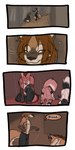 1:2 2016 anthro biped canid cobalt_(tatsuchan18) collar comic detailed_background english_text eyes_closed fenrir_(tatsuchan18) fur group hair hi_res male mammal mink_(tatsuchan18) open_mouth spade_(tatsuchan18) speech_bubble standing tatsuchan18 text