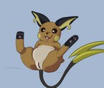 3_toes feet female feral generation_1_pokemon genitals hi_res hindpaw nintendo open_mouth orange_body pawpads paws poethyr pokemon pokemon_(species) presenting presenting_pussy pussy raichu simple_background solo toes tongue tongue_out