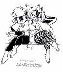 Rating: q
ID: 5026029
Date: 2024-09-02 15:33:26 -0400
Status: active
Score: 57
1999 3_toes 4_fingers anthro asymmetrical_breast_frottage big_breasts black_body black_fur breast_size_difference breast_squish breasts breasts_frottage cleavage clothed clothing cross-hatching digital_drawing_(artwork) digital_media_(artwork) duo english_text eric_schwartz eye_contact eyelashes eyelashes_through_hair eyewear facial_markings feet felid female female/female fingernails fingers fur glasses gloves_(marking) hair hand_on_leg hatching_(art) head_markings hybrid leg_markings lidded_eyes long_hair looking_at_another mammal markings mephitid monochrome motion_lines nails open_mouth open_smile pantherine plantigrade sabrina_(sabrina_online) sabrina_online shaded shirt side_hug signature simple_background sitting skunk smile smiling_at_another socks_(marking) squish striped_body striped_fur striped_markings striped_skunk striped_tail stripes surprised_expression t-shirt tail tail_markings text toenails toes topwear torso_grab translucent translucent_hair white_background white_body white_fur white_hair wide_eyed zig_zag post #5026029