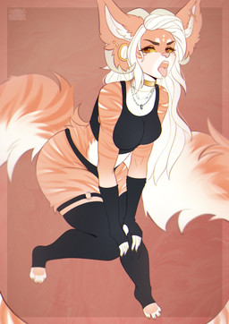 Rating: s
ID: 3263769
Date: 2022-04-06 15:07:06 -0400
Status: active
Score: 68
2022 5_fingers alternative_fashion anthro bent_leg big_ears black_clothing blonde_hair bottomwear choker clothed clothing conditional_dnp countershading crop_top curled_horn curvy_figure digital_media_(artwork) ear_piercing fashion felid female fingers flesh_tunnel fluffy fluffy_tail fur gauged_ear gloves goth hair hands_on_knees hands_on_legs handwear hi_res horn hybrid industrial_piercing jewelry leaning leaning_forward legwear long_hair long_tail looking_at_viewer maiteik mammal markings modelling necklace open_mouth orange_eyes pantherine panties piercing pinup pose punk shirt solo standing stockings t-shirt tail tan_body tan_fur thick_thighs tiger tongue tongue_out topwear underwear watermark wide_hips post #3263769