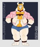 2024 anklet anthro arm_hair artist_name asgore_dreemurr barazoku barefoot beard belly black_background blonde_hair body_hair border boss_monster_(undertale) bottomwear bovid bulge caprine chastity_cage chastity_device chest_hair claws clothed clothing collar english_text eyebrows facial_hair feet fur goat hair hairy happy_trail harness hi_res horn jewelry long_ears long_hair looking_at_viewer male mammal musclegut muscular muscular_anthro muscular_male narrowed_eyes open_clothing open_shirt open_topwear outcast-stars pinup pose pubes shirt shorts simple_background smile solo standing text topwear tuft undertale_(series) white_border wristband