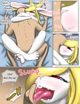 anthro bed blonde_hair comic duo ear_lick embracing_during_sex english_text faceless_character faceless_male female female_on_human from_front_position furniture hair hug hugging_another human ilica incest_(lore) lagomorph leg_wrap leporid licking lying male male/female male_on_anthro mammal missionary_position neck_lick on_back penetration rabbit red_eyes sex sniffing text tongue tongue_out tosun