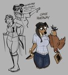 Rating: s
ID: 5348200
Date: 2025-02-03 01:54:03 -0500
Status: active
Score: 48
2023 anthro avian bird bread breasts canid canine canis chase_huntaway chicken clothed clothing dialogue digital_media_(artwork) domestic_dog eyewear female female_anthro feral fingers food fully_clothed fur galliform gallus_(genus) glasses hi_res keadanger mammal mastiff molosser phasianid rottweiler sketch sketch_page solo sunglasses tail toast post #5348200