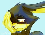 Rating: s
ID: 3611335
Date: 2022-10-07 00:23:14 -0400
Status: active
Score: 5
2019 ace_bunny anthro black_body black_fur blue_eyes bodily_fluids bust_portrait crying ears_back ears_down eyebrows frown fur hand_on_face lagomorph leporid looking_away looking_down loonatics_unleashed looney_tunes male mammal one_eye_closed one_eye_obstructed pivoted_ears portrait rabbit sad saffronic solo teardrop tears thick_eyebrows warner_brothers yellow_body yellow_fur post #3611335