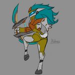 1:1 anthro blue_eyes bovid butt caprine empty_eyes female hi_res holaxes kindred_(lol) lamb_(lol) league_of_legends mammal mouthless noselss riot_games screen screen_face solo super_galaxy_kindred tencent