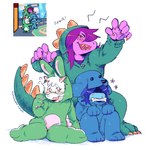 Rating: s
ID: 5638419
Date: 2025-06-12 20:05:18 -0400
Status: pending
Score: 60
animal_costume anthro back_plates back_spikes blue_body blue_hair blue_skin blush bone bovid canid canine canis caprine claws clothing costume darkner deltarune domestic_dog eyewear female flower freckles fur glasses goat group hair hi_res human kris_(deltarune) lagomorph leporid lizard lluminousllama long_hair male mammal monster object_in_mouth open_mouth plant pose purple_body purple_hair purple_skin rabbit ralsei reptile scales scalie screencap sharp_teeth signature simple_background spikes spikes_(anatomy) susie_(deltarune) teeth trio undertale_(series) white_background white_body white_fur zipper post #5638419