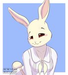 Rating: s
ID: 4792779
Date: 2024-05-19 04:28:38 -0400
Status: active
Score: 34
anthro beastars blue_background blush border breasts brown_eyes cleavage clothed clothing cotton_tail domestic_rabbit dress drum_skunk dwarf_rabbit female fur haru_(beastars) lagomorph leaning leaning_forward leporid looking_at_viewer mammal oryctolagus rabbit simple_background smile solo white_body white_border white_clothing white_dress white_fur post #4792779