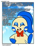 4:5 absurd_res anthro blush bow_ribbon dialogue english_text eyelashes female forest forest_background fur generation_3_pokemon grass hi_res makeup male mascara minun nature nature_background nintendo peach_(rodent_powered) plant pokemon pokemon_(species) pokemon_mystery_dungeon red_eyes rodent_powered_(softestpuffss) semi-anthro slight_blush softestpuffss solo spike_chunsoft text tree yellow_body yellow_fur