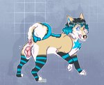 anatomically_correct anatomically_correct_anus anatomically_correct_genitalia anatomically_correct_pussy animal_genitalia animal_pussy anus apollo_sunshiba blue_body blue_eyes blue_fur blue_hair blue_tail butt canid canine canine_genitalia canine_pussy canis cheek_tuft countershading curled_hair curled_tail digital_drawing_(artwork) digital_media_(artwork) domestic_dog eyebrows eyelashes facial_tuft female feral fluffy fluffy_tail fur genitals hair heterochromia highlights_(coloring) licking licking_lips licking_own_lips looking_at_viewer looking_back mammal markings monotone_anus multicolored_body multicolored_fur multicolored_hair neck_tuft outline pattern_background paws pink_anus pink_pussy pink_tongue presenting presenting_anus presenting_hindquarters presenting_pussy pussy quadruped raised_leg raised_tail rear_view self_lick signature simple_background solo sparklefur standing stripes tail tail_anus tan_body tan_fur tongue tongue_out tuft white_body white_fur