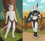 Rating: s
ID: 5333351
Date: 2025-01-27 00:51:06 -0500
Status: active
Score: 15
4_toes 5_fingers abs anthro arm_tuft athletic athletic_anthro athletic_male belt bian_(thribocarbon) biped black_cloak black_clothing bottomwear cheek_tuft claws cloak clothed clothing cloud detailed_background digitigrade eyebrows facial_tuft feet fence field finger_claws fingers flesh_fang forearms forest forest_background front_view full-length_portrait fur grass hair hand_on_chest hi_res holding_knife holding_object holding_shield inner_ear_fluff knife leg_wraps loincloth loincloth_only looking_aside looking_at_viewer magic male male_anthro mammal mane mane_hair moss multiple_images nature nature_background navel outside pawpads paws pecs pivoted_ears plant portrait pupils purple_eyes purple_inner_ear_fluff scaled_forearms scales shaded shield shoulder_tuft sky slit_pupils solo standing tail thribocarbon toe_claws toes topless tree tuft unknown_species wheat_field white_body white_fur wraps post #5333351
