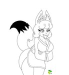 animal_humanoid anthro asian_mythology black_and_white canid canid_humanoid canine canine_humanoid east_asian_mythology female fox_humanoid humanoid jakeh_the_foxgirl jakeh_the_foxgirl(lewdymonlicker) japanese_mythology lewdymonlicker line_art mammal mammal_humanoid monochrome mythology solo yokai