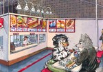 Rating: s
ID: 5559368
Date: 2025-05-09 04:47:17 -0400
Status: active
Score: 11
ambiguous_gender ambiguous_species anthro baseball_cap biped bottomwear bread breasts brick_wall canid canine canis clothing container costco cup drinking drinking_straw eating eyes_closed felid female foil food fur furniture green_bottomwear green_clothing green_pants grey_body grey_fur group gwendolyn_wood hat headgear headwear hi_res hot_dog inside lights mammal midriff pantherine pants pepsi shirt sign sitting snow_leopard standing store striped_body stripes table tank_top topwear traditional_media_(artwork) wall_(structure) wolf post #5559368