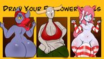 anthro big_breasts big_butt big_penis black_body blue_eyes breasts butt clothing eeveelution english_text generation_6_pokemon genitals group gynomorph hair hi_res hoodie horn huge_breasts huge_butt huge_thighs intersex jovi_cap male nintendo penis pink_hair pokemon pokemon_(species) red_eyes sylveon text thick_thighs topwear trio unknown_species white_body white_eyes