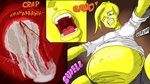 16:9 avian bird blood bodily_fluids cervix chica_(fnaf) chicken dagney digital_media_(artwork) egg female five_nights_at_freddy's galliform gallus_(genus) hi_res internal pain phasianid pregnant scottgames solo widescreen yellow_body