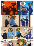 2021 3:4 aged_up animal_crossing anthro awkward barefoot bernese_mountain_dog big_hair black_nose bodi_(rock_dog) bodily_fluids bottomwear brown_body brown_fur canid canine canis claws clothed clothing clothing_grab comic countershading dialogue domestic_dog duo ear_piercing eclipticafusion exclamation_point eyebrows eyes_closed feet finger_claws fingers floppy_ears fur gauged_ear gesture grey_body grey_fur group hair hand_gesture handshake hi_res humanoid_hands inside interrupted k.k._slider kerchief looking_at_another male male/male mammal menacing_(disambiguation) molosser mountain_dog nintendo open_mouth open_smile page_number pants paws pictographics piercing question_mark riff_(rock_dog) rock_dog shirt sigh silhouette size_difference skozz_(rock_dog) slightly_chubby slightly_chubby_anthro slightly_chubby_male smile speech_bubble sweat sweater swiss_mountain_dog teeth text tied_hair topwear tracksuit v_sign watermark white_body white_fur wolf