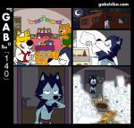 anthro barefoot bau_husky blue_body blue_fur bread briefs canid canine canis chow_chow clothing comic day_of_the_dead dialogue domestic_dog drinking eating ellipsis eyewear feet food fur gab_(comic) gab_shiba gabshiba gaby_shiba ghost glasses holidays husky laugh licking licking_lips male mammal meal milk nordic_sled_dog orange_body orange_fur photo pictographics red_briefs red_clothing red_underwear roy_akita self_lick shiba_inu siberian_husky spirit spitz text tongue tongue_out underwear url wang_chow white_body white_fur yellow_body yellow_fur