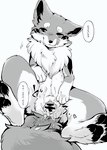 2017 absurd_res animal_genitalia animal_pussy bedroom_eyes black_and_white bodily_fluids canid canine canine_genitalia canine_pussy canis censor_bar censored censored_genitalia censored_pussy comic cum cum_from_pussy cum_in_pussy cum_inside cum_on_fur cum_on_pussy dialogue digital_media_(artwork) domestic_dog female feral fluffy fluffy_ears fluffy_tail genital_fluids genitals halftone heart_symbol hi_res ineffective_censorship japanese_text kitsuneinu licking licking_lips looking_at_viewer mammal monochrome mouth_closed narrowed_eyes one_eye_half-closed presenting presenting_pussy pussy quadruped right_to_left saliva saliva_on_tongue seductive solo speech_bubble spread_legs spread_pussy spreading tail text tongue tongue_out translated tsukune_minaga