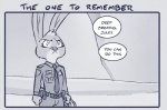 2016 anthro belt clothed clothing comic dialogue disney english_text fan_character female fur july_hopps_(mistermead) lagomorph leporid mammal monochrome police police_uniform rabbit rockbottomfeeder solo text uniform utility_belt zootopia