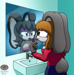 Rating: s
ID: 2077887
Date: 2019-12-08 03:53:48 -0500
Status: active
Score: 3
absurd_res altered_reflection alternative_fashion anthro bathroom breasts cleavage_cutout clothed clothing cutout female fully_clothed goth hair hi_res keyhole_turtleneck lagomorph leporid lipstick makeup mammal mirror rabbit reflection sega shadowwalk sink solo sonic_the_hedgehog_(series) sweater topwear turtleneck post #2077887