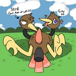 1:1 2020 2_heads anal anal_penetration animal_genitalia avian beak bird black_penis bodily_fluids brown_body cloud disembodied_penis doduo erection feathers feet feral generation_1_pokemon genital_slit genitals grass heart_symbol hi_res hydra_problems looking_at_viewer lying male male/male multi_head nintendo on_back orientation_play otterjunk outside penetration penile penile_penetration penis penis_in_ass plant pokemon pokemon_(species) roxanne_(otterjunk) sky solo_focus stated_heterosexuality stated_homosexuality stated_sexuality sweat tail tail_feathers talons tapering_penis text toes tongue tongue_out yellow_beak