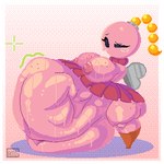 1:1 abdominal_bulge animated anthro anthro_pred belly big_belly big_breasts bob-omb bodily_fluids bombette breasts cami_gz digestion digital_media_(artwork) female female_pred fully_inside hi_res huge_belly huge_breasts larger_prey mario_bros nintendo nipples nude overweight paper_mario pink_body short_playtime short_stack simple_background size_difference smaller_pred solo sweat sweaty_breasts thick_thighs vore