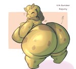 anthro big_breasts big_butt breasts bulbasaur butt eyes_closed female generation_1_pokemon generation_4_pokemon green_body happy hi_res huge_breasts huge_butt hybrid lightmizano lopunny nintendo nipples overweight overweight_anthro overweight_female pokemon pokemon_(species) solo thick_thighs