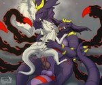 6:5 anthro anthro_on_feral anus balls bestiality bodily_fluids cowgirl_position cum cum_inside dragon duo endermoonfur european_mythology female female_on_top feral feral_on_top foreheads_touching from_front_position generation_1_pokemon generation_4_pokemon genital_fluids genitals giratina haze_the_giraking heads_together hi_res hybrid lavin legendary_pokemon male male/female monster mythological_creature mythological_scalie mythology nidoking nintendo on_bottom on_top penetration penile penile_penetration penis pokemon pokemon_(species) saliva saliva_string scalie sex shaking shivering size_difference tentacles tongue tongue_out too_big vaginal vaginal_penetration western_dragon