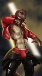 4k 9:16 absurd_res anthro blurred_background bottomwear bulge cierras clothed clothing hi_res jacket male pants putting_on_clothes red_clothing red_underwear reptile scalie snake solo topwear underwear