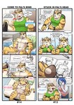 anthro balls bed clothing comic dialogue drawing english_text eraser erection eyewear felid female furniture genitals glasses gym_pals h155296 hi_res humanoid_genitalia humanoid_penis male male/male mammal masturbation myosotis_(gym_pals) niku_(gym_pals) pal_(gym_pals) pantherine pencil_(object) penile penile_masturbation penis text tiger tissue_box underwear wristband writing_utensil