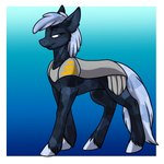 1:1 armor blue_body blue_fur blue_hair border crystal_pony_(mlp) equid equine female feral foxenawolf friendship_is_magic fur goldfur's_cogsverse gradient_background hair hasbro hooves horse mammal my_little_pony pony simple_background solo tail white_border