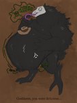 Rating: q
ID: 3984046
Date: 2023-04-10 12:44:37 -0400
Status: active
Score: 79
ambiguous/ambiguous ambiguous_gender azathura belly big_belly black_body black_fur bodily_fluids bone burping clothing digestion digestion_noises drooling evil_demon_monkeys feral fully_inside fur glorp hat headgear headwear hi_res long_tongue monster saliva skull skull_head slosh solo temple_run text tongue vore post #3984046