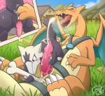 alolan_form alolan_marowak anal anal_fingering anal_penetration animal_genitalia animal_penis anus bandage blush bodily_fluids bone bonefuck charizard cum cum_while_penetrated cumshot cutaway digital_media_(artwork) dragon dripping duo ejaculation erection eyes_closed farm feet feral fingering fingering_partner generation_1_pokemon generation_7_pokemon genital_fluids genital_slit genitals grass improvised_dildo improvised_sex_toy knot male male/male male_penetrated male_penetrating male_penetrating_male motion_lines mythological_creature mythological_scalie mythology nintendo open_mouth orgasm penetration penis plant pokemon pokemon_(species) precum regional_form_(pokemon) risenpaw scalie sex sex_toy soles tail tongue toying_partner watermark