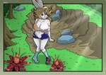 absurd_res antennae_(anatomy) anthro areola areola_slip big_breasts blonde_hair blush body_blush bottomwear breasts clitoris clothed clothing crotchhugger ear_piercing ear_ring elemental_creature female flora_fauna flower flower_creature footwear forest forest_background fur genitals glazed_penis group h1draw hair hi_res hotpants humanoid_genitalia humanoid_penis lagomorph leporid male mammal mary_thumperson mature_anthro mature_female nature nature_background nervous nipple_slip nipples no_underwear off_shoulder one_breast_out one_shoe_on open_shorts parasite_world penis permanent piercing plant pussy pussy_blush pussy_peek rabbit red_petals ring_piercing shirt shoes shorts skimpy socks tank_top topwear torn_clothing tree trio wardrobe_malfunction white_body white_fur