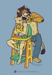 2018 ageplay anthro anthro_on_anthro arm_tuft bib bodily_fluids clothed clothing cutlery diaper duo elbow_tuft eyewear father_(lore) father_and_child_(lore) father_and_son_(lore) feeding felid food footwear genital_fluids glasses high_chair humiliation infantilism junior_(puddlepup) kitchen_utensils legwear lion liondad_(puddlepup) male male/male mammal mostly_nude muscular muscular_male navel pantherine parent_(lore) parent_and_child_(lore) parent_and_son_(lore) patreon patreon_logo plantigrade puddlepup roleplay simple_background socks son_(lore) spoon standing text tools topless tuft unclean_diaper urine url used_diaper wearing_diaper wet_diaper wetting