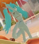 3d_(artwork) alternate_species anthro anthrofied attifyon_(artist) bikini blender_(artwork) blue_body blue_eyes blue_fur blue_hair breasts clothing digital_media_(artwork) felid feline female fur furrification gold_bikini hair happy hatsune_miku mammal restricted_source solo swimwear tail two-piece_swimsuit vocaloid