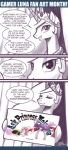 cape clothing comic crown dialogue english_text equid equine female feral friendship_is_magic hair hasbro headgear hi_res horn john_joseco lauren_faust_(character) mammal mask monochrome my_little_pony mythological_creature mythological_equine mythology princess_celestia_(mlp) princess_luna_(mlp) quadruped tail text tumblr winged_unicorn wings