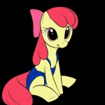 1:1 accessory alpha_channel amber_eyes apple_bloom_(mlp) blue_clothing bow_(feature) bow_accessory bow_ribbon clothed clothing digital_media_(artwork) earth_pony equid equine female feral friendship_is_magic fur hair hair_accessory hair_bow hair_ribbon hasbro horse kloudmutt looking_at_viewer mammal my_little_pony pony quadruped red_hair ribbons simple_background sitting smile solo swimwear tail transparent_background yellow_body yellow_fur young young_feral