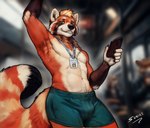 Rating: q
ID: 5301909
Date: 2025-01-11 21:32:39 -0500
Status: active
Score: 35
ailurid anthro bulge bus clothed clothing commercial_vehicle fur green_eyes group hi_res keirish_(character) male male_focus mammal orange_body orange_fur public_transportation red_panda smile smirk solo_focus sunitai topless vehicle white_body white_fur post #5301909