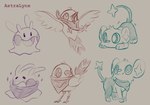 ambiguous_gender astralynx bandanna beak biped blush digitigrade feathered_wings feathers feral fletchling generation_4_pokemon generation_6_pokemon goomy group hi_res kerchief nintendo pokemon pokemon_(species) pokemon_mystery_dungeon quadruped shinx sketch sketch_page spike_chunsoft wings