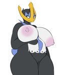 2020 absurd_res anthro anthrofied areola avian barely_visible_genitalia barely_visible_pussy beak belly big_areola big_belly big_breasts big_butt big_nipples bird black_body black_eyebrows black_feathers blue_body blue_eyes blue_feathers breast_squish breasts butt curvy_figure deep_navel digital_media_(artwork) embarrassed empoleon eyebrows eyelashes feathers female generation_4_pokemon genitals hand_on_breast hi_res holding_breast huge_breasts huge_thighs looking_away multicolored_body multicolored_feathers navel nintendo nipples overweight overweight_anthro overweight_female penguin pink_areola pink_nipples plantedpot pokemon pokemon_(species) pokemorph pussy simple_background solo squish thick_thighs voluptuous white_background white_body white_feathers wide_hips yellow_beak