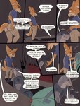 anthro bulge bulge_sniffing butt canid canine car clothed clothing comic dialogue dirty_talk duo english_text fennec_fox fox hi_res kurtis496 leopard_seal male male/male mammal marine pinniped seal size_difference sniffing spanish_text speech_bubble surprise surprised_expression text translated true_fox vehicle