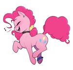 2024 absurd_res accessory anklet collar conditional_dnp curled_hair cutie_mark equid equine female feral friendship_is_magic hair hair_accessory hair_tie hasbro hi_res jewelry mammal my_little_pony pink_body pink_hair pinkie_pie_(mlp) pudgeruffian singing skipping solo