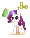 2015 4:5 beryllium blue_eyes blush emerald_(gem) english_text equid equine female feral friendship_is_magic gem glowing hair hasbro horn joycall3 levitation magic magic_user mammal my_little_pony mythological_creature mythological_equine mythology purple_hair rarity_(mlp) simple_background solo text unicorn white_background