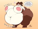 2018 absurd_res anthro areola bear belly big_belly big_breasts big_butt blizzard_entertainment blush breasts brown_body brown_fur brown_hair butt choker chubby_cheeks curvy_figure deep_navel dialogue digital_media_(artwork) ear_piercing english_text female food fur green_eyes hair hi_res huge_belly huge_breasts huge_butt hyper hyper_belly jewelry mammal morbidly_obese morbidly_obese_anthro morbidly_obese_female navel necklace nekocrispy nipples nude obese obese_anthro obese_female open_mouth overweight overweight_anthro overweight_female pandaren piercing red_pandaren simple_background smile solo speech_bubble standing text thick_calves thick_thighs warcraft weight_gain wide_hips yanshe