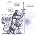 0laffson 2023 afterimage anthro applause background_character belt biped bottomwear cheetah clothed clothing dagger dialogue digitigrade english_text enorach_(0laffson) felid feline fur graphite_(artwork) group hi_res holding_melee_weapon holding_object holding_sword holding_weapon human kneeling knighting looking_down male mammal markings melee_weapon monochrome motion_lines offscreen_character pants paws scabbard shadow shirt signature solo_focus spots spotted_body spotted_fur spotted_markings spotted_tail striped_markings striped_tail stripes sword tail tail_markings tail_motion tailwag text thought_bubble topwear traditional_media_(artwork) weapon zweihander